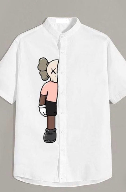 Shirt with cartoon, Brush paint